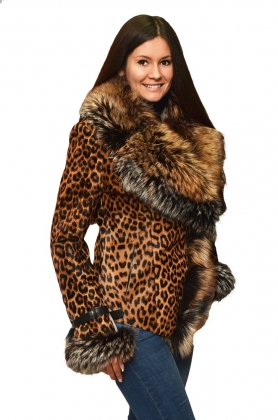 Укороченная стильная женская шубка tsv-8052-leopard