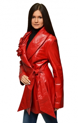 Укороченное женское кожаное пальто dnb-1251