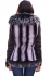 Женская жилетка из меха рекс с отделкой енот bns-201