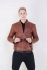 Мужская кожаная куртка коричневого цвета glp-1527