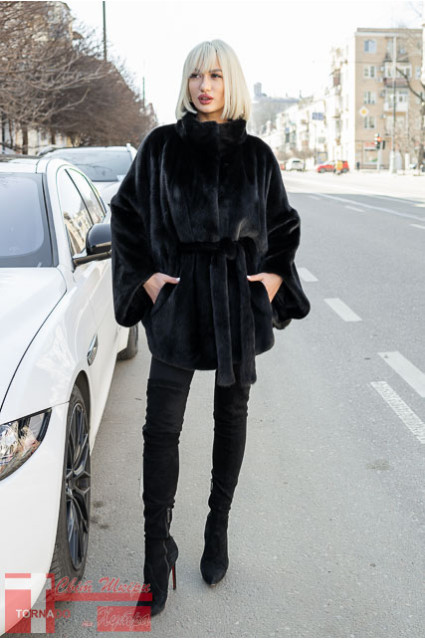 Жіноча шуба GTF C-223 Scan Black (One Size)