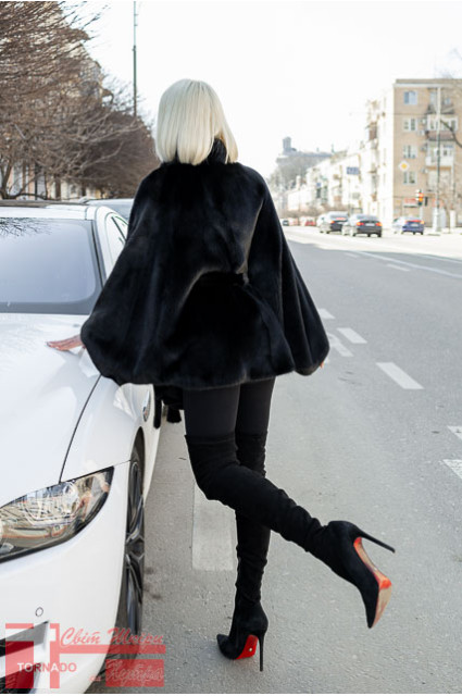 Жіноча шуба GTF C-223 Scan Black (One Size)