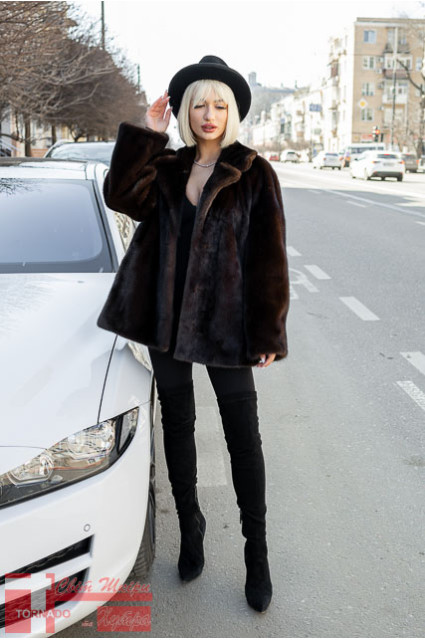 Шуба колір Махагон /MAHOGANY/модель FD-12