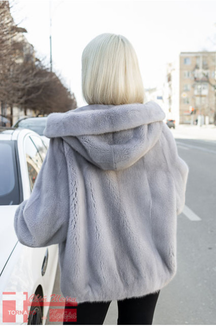 Норкова шуба Sapphire кольору сапфір FD19K