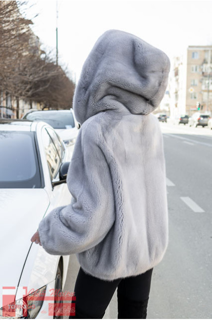 Норкова шуба Sapphire кольору сапфір FD19K