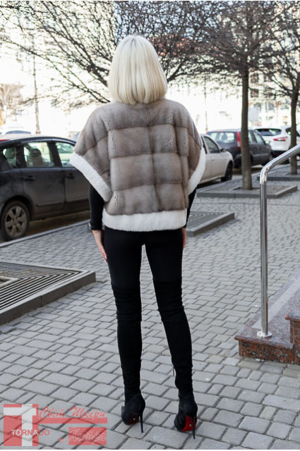 Жилет із норки GTF KS-2350 «Silver Blue» з кёрлі-ламом