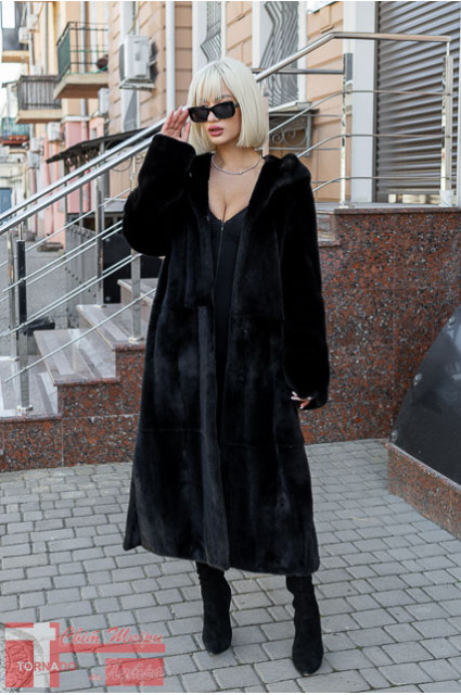 GTF F790K Шуба довжини 110 см. /BLACKLAMA - канадська норка / 