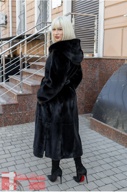GTF F790K Шуба довжини 110 см. /BLACKLAMA - канадська норка / 