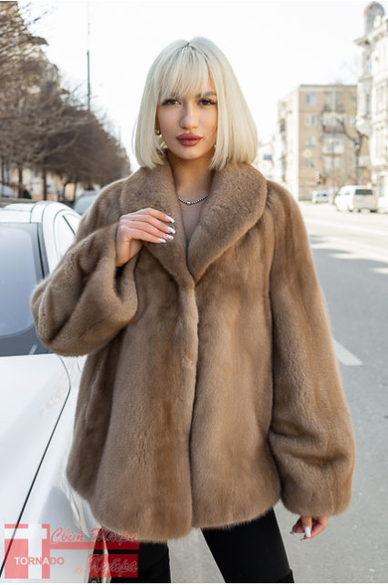 Шуба з шалевим коміром з норки кольору "Pastel" FD GTF 14