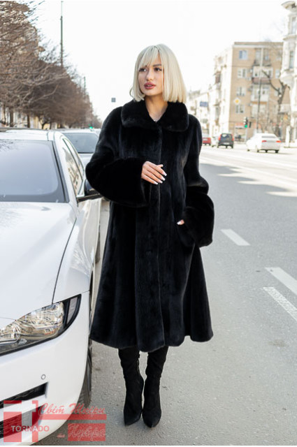 Шуба GTF 19 РОЗКЛЬОШЕНА /BLACKLAMA /канадська норка 