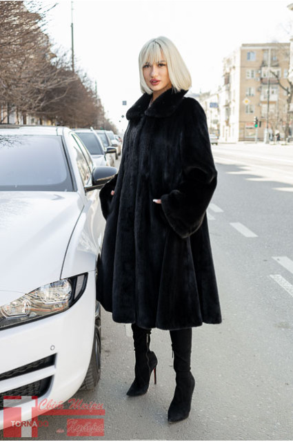 Шуба GTF 19 РОЗКЛЬОШЕНА /BLACKLAMA /канадська норка 