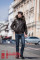 Коричневая дубленка на змейке с капюшономGlp 1109