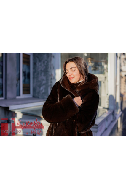 Шубка  из норки цвета « махагон»Gtf 790