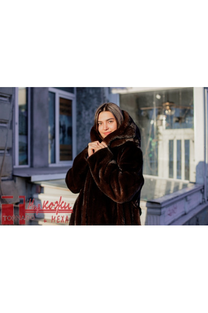 Шубка  из норки цвета « махагон»Gtf 790
