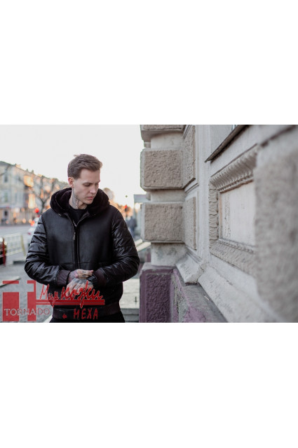 Дубленка с капюшоном мужская Glp 1243