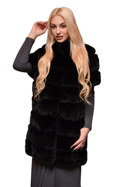 Шубка з хутра рекс із замшевими вставками Glp 5123.Продано.Замовлення