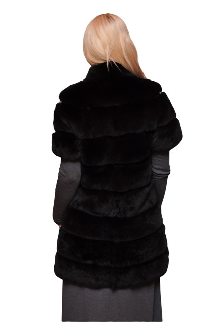 Шубка з хутра рекс із замшевими вставками Glp 5123.Продано.Замовлення