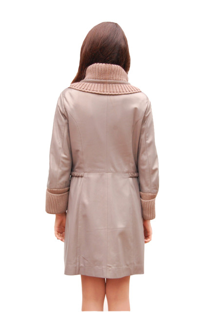 Жіночий шкіряний кардиган GLP-14270.