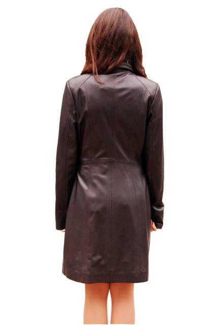 Жіночий шкіряний кардиган GLP-14330.