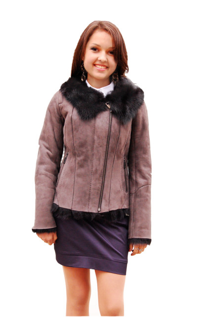 Жіноча коротка дублянка хутро тоскана МЛБ-1278