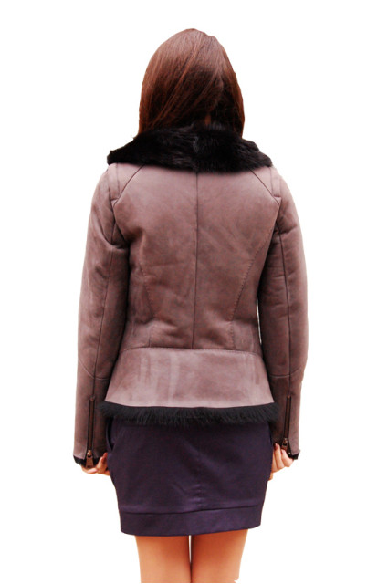 Жіноча коротка дублянка хутро тоскана МЛБ-1278