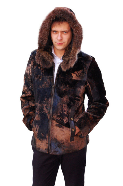 Мужская шуба из меха морского котика glp-1036