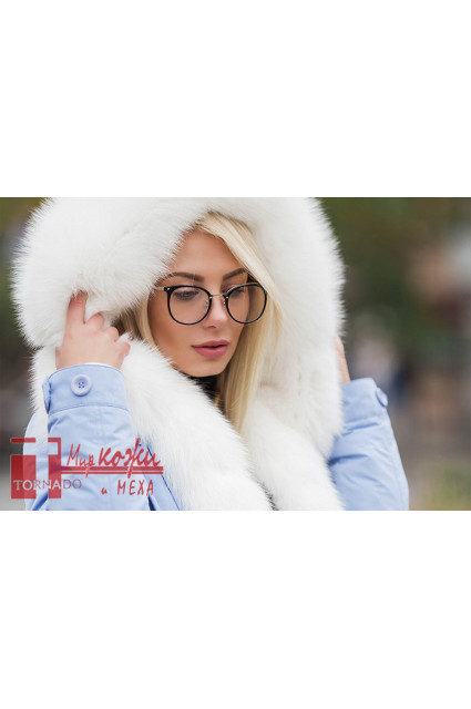 Парка «небесного» цвета, песец « снежинка»