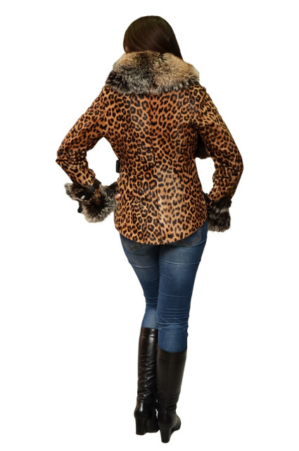 Укороченная стильная женская шубка tsv-8052-leopard