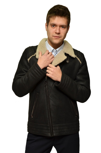 Чоловіча дублянка з косою змійкою GLP-1321