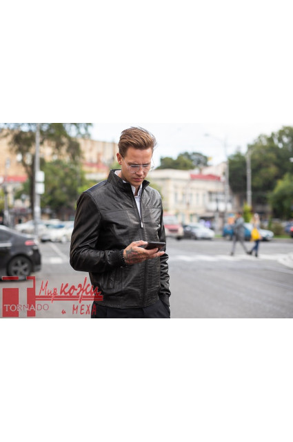 Чоловіча шкіряна куртка "Кроко" Glp 1930 A
