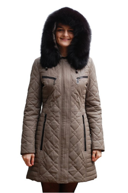 Кожаный женский утепленній кардиган Glp 2559