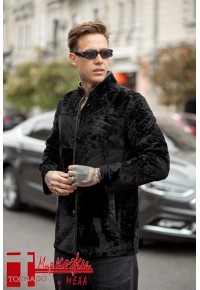 Модный пиджак из текстиля и астрагана Дино»